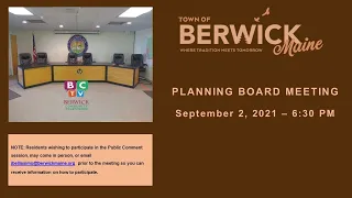 Planning Board Meeting 9/2/2021