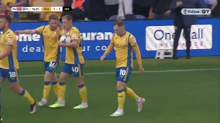 George Maris scores the first goal against Stockport