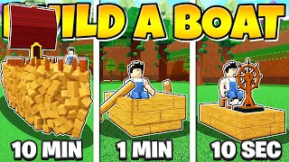 10 MINUTE 1 MINUTE 10 SECOND BUILD CHALLENGE! *Impossible* Build a Boat