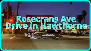 City of Hawthorne night drive Rosecrans Av by Hermosa Beach CA 1080p HD√