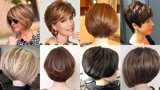 Gorgeous And Stunning Short layered bob With Sided bangs haircuts and hairstyles trends 2024