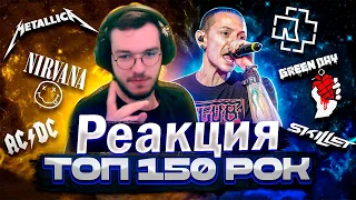 Реакция ТОП 150 РОК ПЕСЕН 1966-2023 по ПРОСМОТРАМ | Лучшие рок хиты всех времен