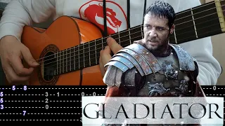 How to play GLADIATOR classical guitar with Tabs