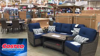 COSTCO PATIO FURNITURE OUTDOOR SOFAS CHAIRS HOME DECOR SHOP WITH ME SHOPPING STORE WALK THROUGH