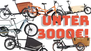 6 Cargo E-Bikes UNTER 3000€ im Check - muss ein Lastenrad mit Motor teuer sein?