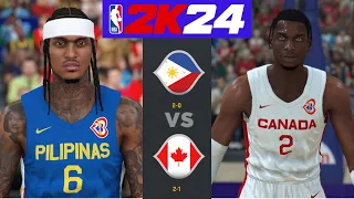 FIBA World Cup 2023 l Dream Team Philippines (2-0) vs Canada (2-1) | NBA 2K24 Gameplay