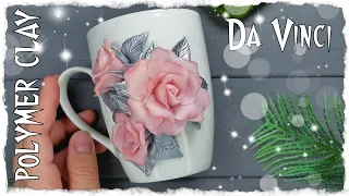 Розы из полимерной глины |как слепить розы | чашка с цветами