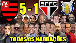 Todas as narrações - Flamengo 5 x 1 São Paulo | Campeonato Brasileiro 2021