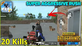 Super Aggressive Rush Gameplay | PUBG Mobile Lite 20 Kills Solo Squad