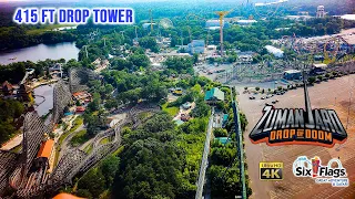 2023 Zumanjaro Drop of Doom 415 ft Tall Drop Tower On Ride 4K POV Six Flags Great Adventure