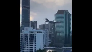 C-17 Globemaster Flying Through Brisbane City in Australia