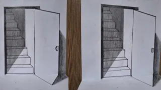 Sensational Door illusion .magic perspective with pencil #viral