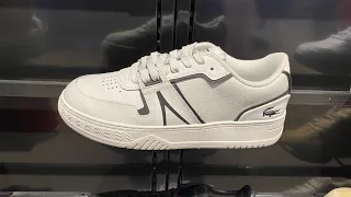 Lacoste Men’s L001 Baseline Leather Sneakers (White/Black) - Style Code: 45SMA0126147