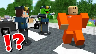 JJ and Mikey in ROBLOX POLICE STATION CHALLENGE in Minecraft / Maizen animation