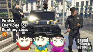 GTA 5: Franklin Punished Shinchan Gang For Bunking School without Permission 😡Shin 😭  Ps Gamester