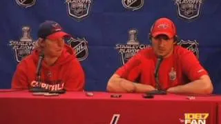 Capitals vs. Canadiens Game 2 - Alex Ovechkin & Nicklas Backstrom Post-Game (04/17/10)