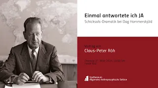 Claus-Peter Röh:  Einmal antwortete ich JA! – Schicksals-Dramatik bei Dag Hammarskjöld