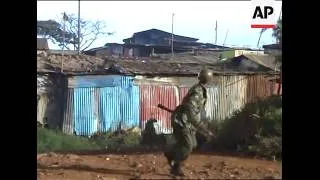 Paramilitary operation against rioters in Kibera shanty town