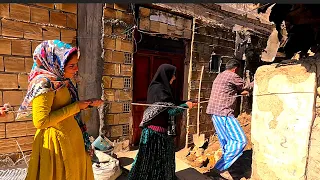 Removing Debris and Rebuilding Village Home : Village life of Iran 2023