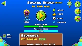 [GD] "Square Shock" by GMD Max (Daily level) (All Coins) | Geometry Dash 2.113