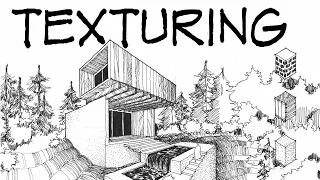 Ink texturing - Architecture Daily Sketches