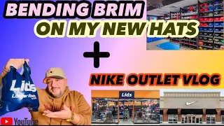 NEW HATS PURCHASED AT LIDS|  FITTED HAT REVIEW AND BRIM BENDING| VLOG