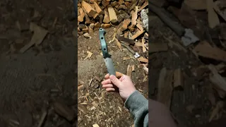 Underhand throw Benchmade Bushcrafter Fixed Blade! #shorts #knife #skills #camping #cool #ytshorts