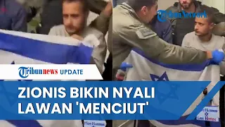 Sorak Bahagia Zionis Israel Melihat Dua Sandera 'Tubuh Bergetar', Dipaksa Kibarkan Bendera Israel