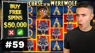 $50000 BONUS BUYS on Curse of the Werewolf Megaways and Fruit Party! - AyeZee Stream Highlights #59
