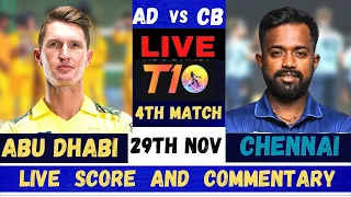 Live Team Abu Dhabi vs The Chennai Braves | AD vs CHB 4th Match, Abu Dhabi T10 2023 | T10 League