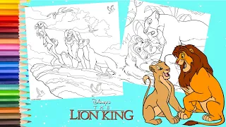 Coloring Disney The Lion King Simba Nala Mufasa & Sarabi - Coloring Pages