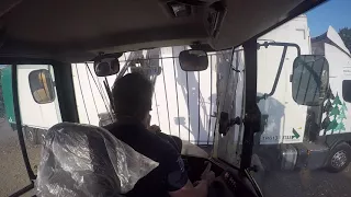 Jcb loading a chip lorry (inside view)