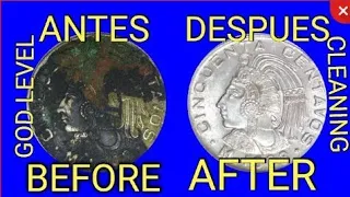 INCREIBLE! Limpieza de Monedas) AMAZING Coin Cleaning)