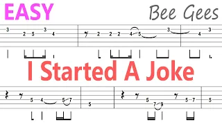 Bee Gees - I Started A Joke Guitar Solo Tab+BackingTrack