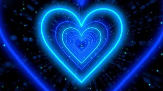 Neon Lights Love Heart Tunnel Background💙Blue Heart Background corazones blanco y negro 10 Hours