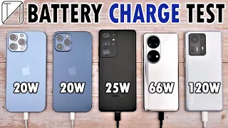 iPhone 13 Pro Max vs 12 Pro Max vs S21 Ultra vs Huawei P50 Pro vs Xiaomi Mix 4 Charging Speed Test