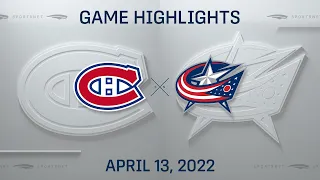 NHL Highlights | Canadiens vs. Blue Jackets - Apr. 13, 2022