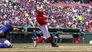 Ian Kinsler Slow Motion Baseball Swing - Hitting Mechanics Instruction Texas Rangers MLB