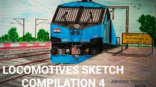 LOCOMOTIVES SKETCH COMPILATION 4 | SAHARANPUR WAG12B | SAPTAGIRI ARRAKONAM WAM4 | ABHISEK TRIPATHY