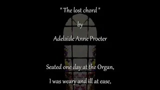"The lost chord" Poem by Adelaide Anne Procter, Music: Linda Trillhaase