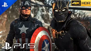 Captain America VS Black Panther Fight Scene - Marvel 1943: Rise of Hydra Trailer[4K 60FPS]PS5 2024