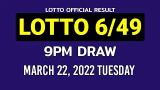 6/49 LOTTO RESULT TODAY 9PM DRAW March 22, 2022 Sunday PCSO SUPER LOTTO 6/49 Draw Tonight