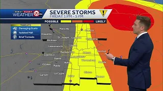 Heavy wind expected Friday with potential for severe storms