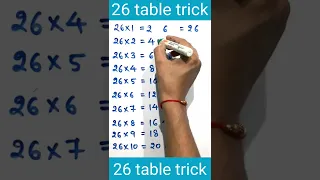 26 table trick | table trick of 26 | table of 26 | 26 ka table trick | #table #tables #short #shorts