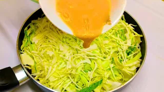 Cabbage with eggs tastes better than meat! Healthy, quick, easy and very tasty recipe!