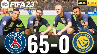 FIFA 23 -MESSI, RONALDO, MBAPPE, NEYMAR, HAALAND ! ALL STAR ! PSG 65-0 AL NASSR  !CLASSIC MATCH !