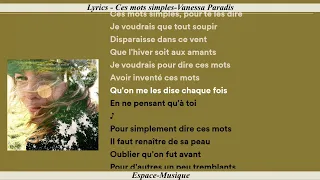 Lyrics   Ces mots simples Vanessa Paradis