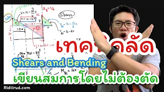 กลศาสตร์ เขียน Shears and Bending Moment diagram โดยไม่ต้องตัดคาน