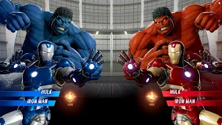 Blue Hulk & Blue Iron Man VS Red Hulk & Red Iron Man - Marvel vs Capcom Infinite