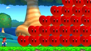 Can Mario collect 999 Super Hearts in New Super Mario Bros. U?